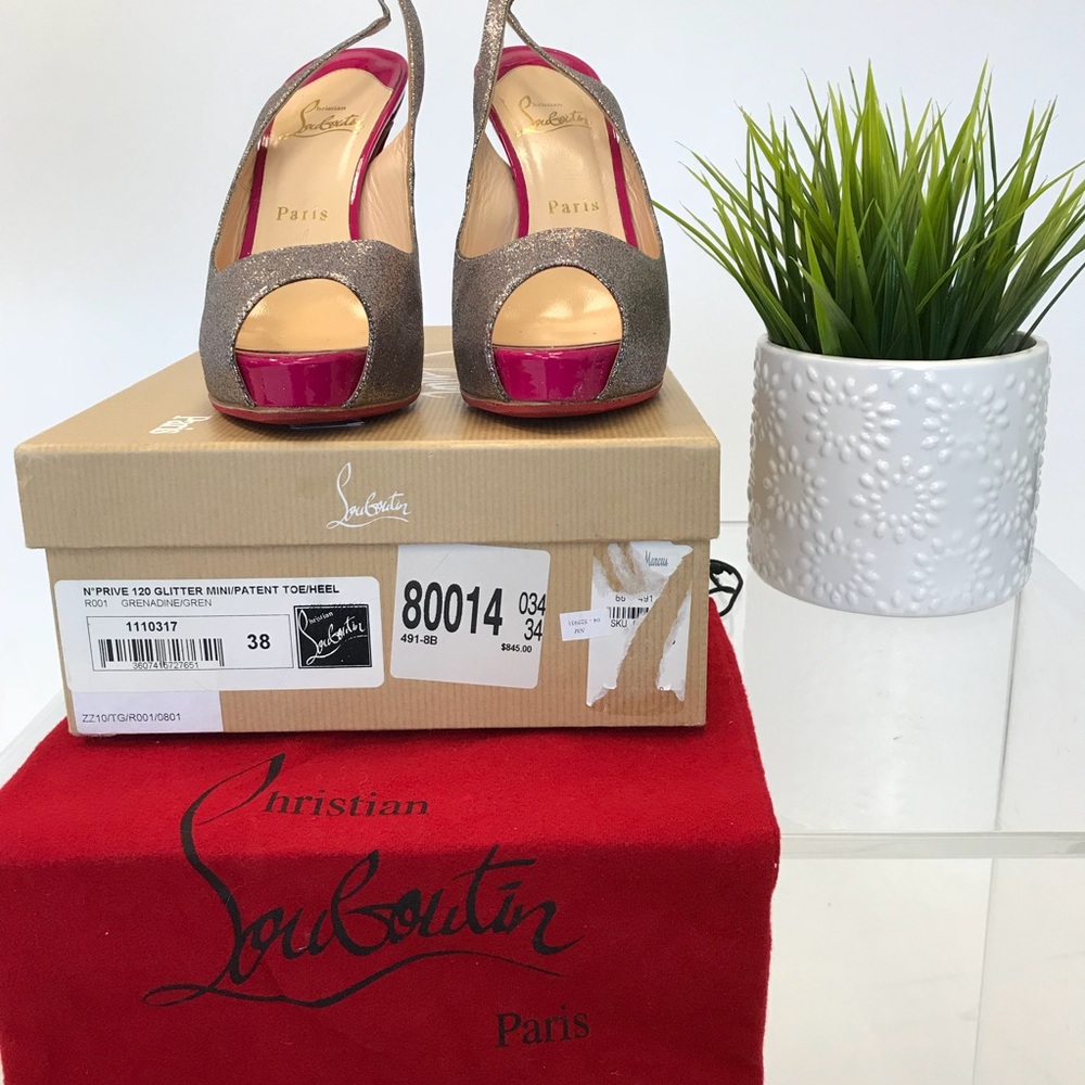 CHRISTIAN LOUBOUTIN N* Prive 120 Glitter Pumps - Picture 7 of 8
